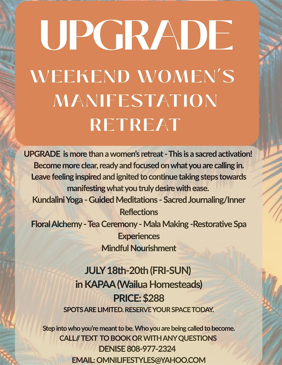 Manifest. Ignite. Attract with ease., 18 July | Event in Kapaʻa | AllEvents