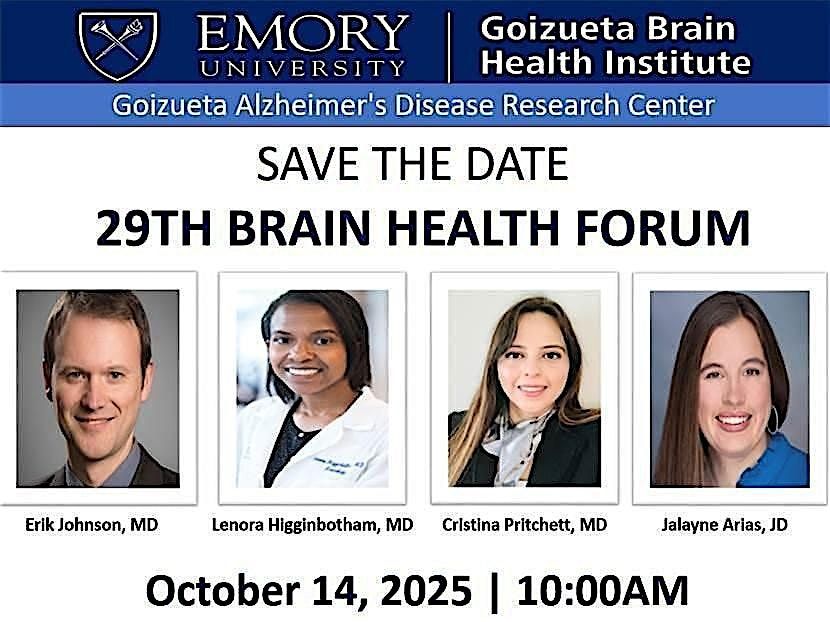 29th Emory Brain Health Forum In-person at the Carter Center, 14 October | Event in Atlanta | AllEvents