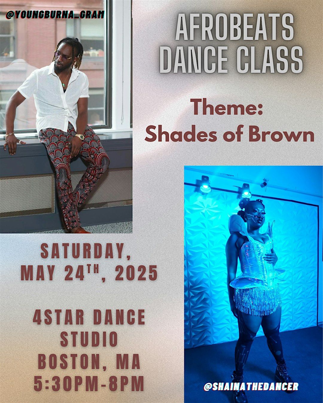 AFRO BEATS DANCE CLASS W/ SHAINA X YB, 24 May | Event in Boston | AllEvents