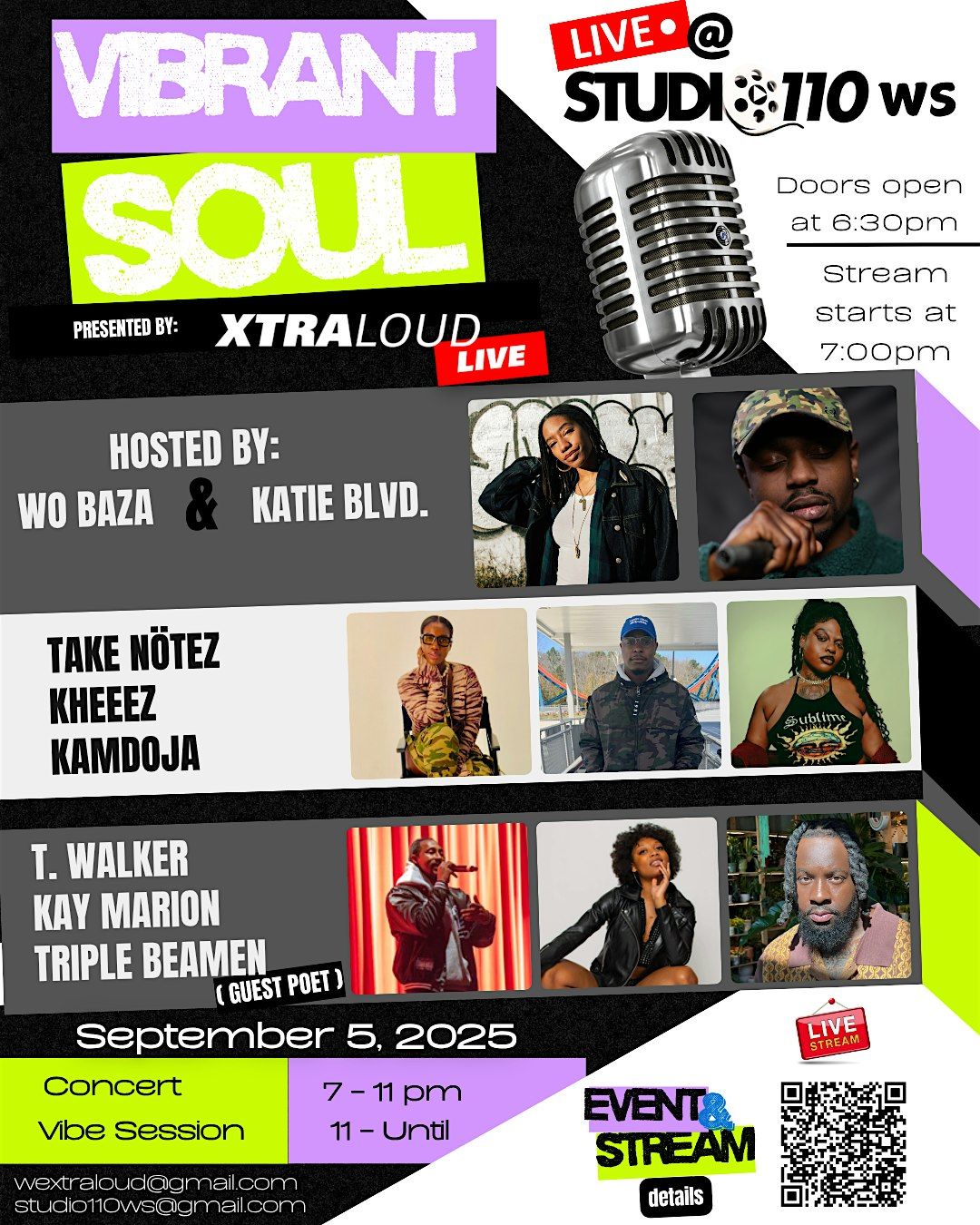VIBRANT SOUL Live @ Studio 110 WS, 5 September | Event in Winston-Salem | AllEvents