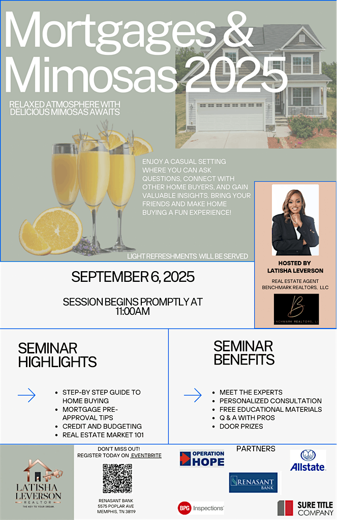 Mortgages and Mimosas Home Buying Seminar, 6 September | Event in Memphis | AllEvents
