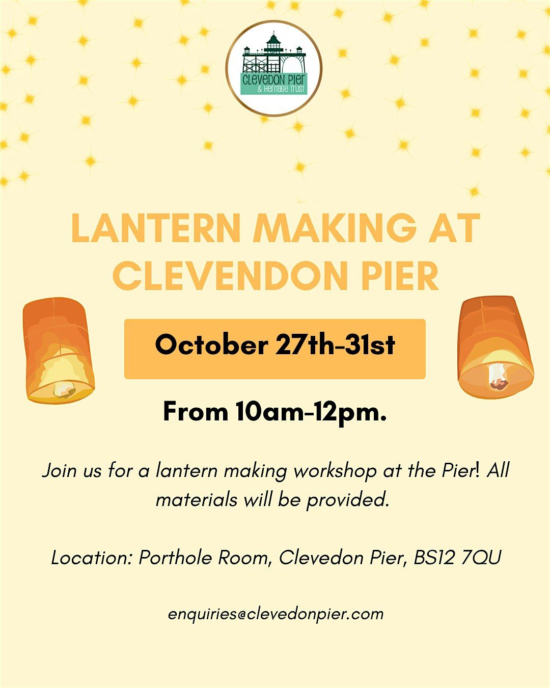 Lantern Making Workshop at Clevedon Pier, 27 October | Event in Newport | AllEvents