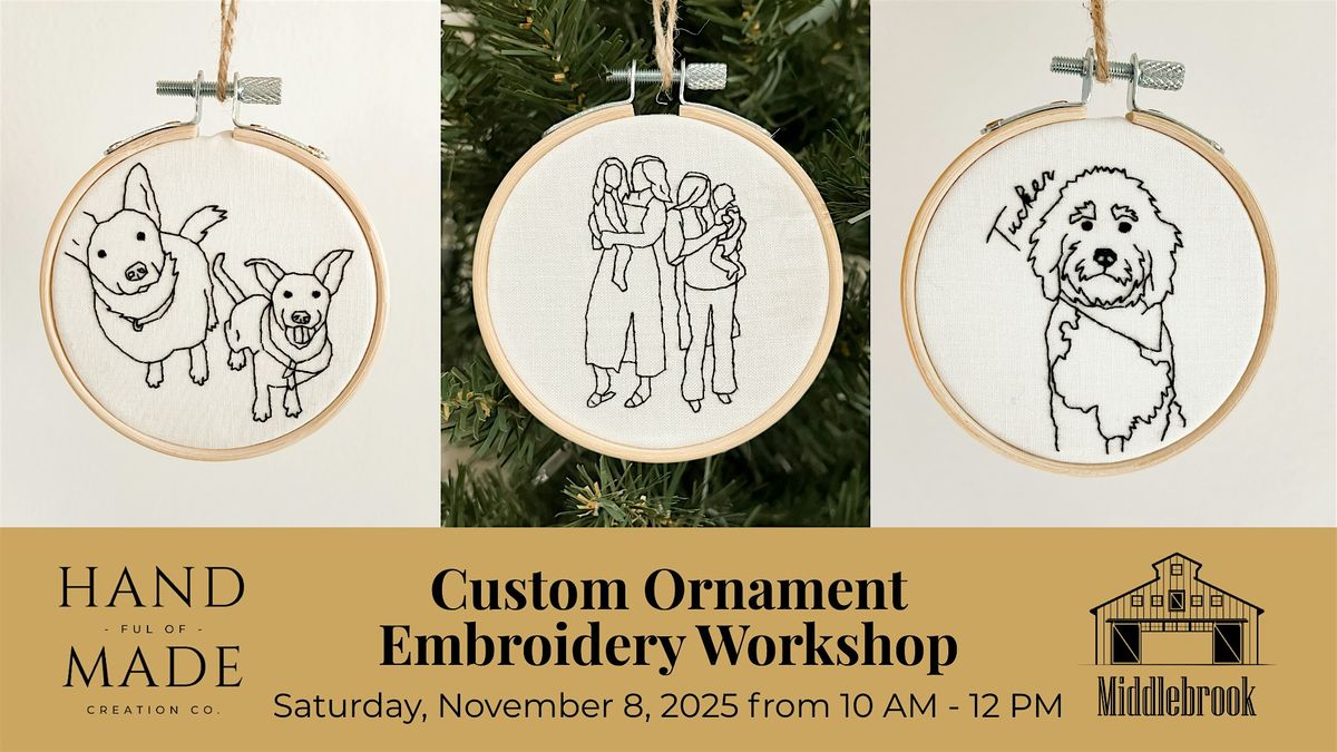 Middlebrook Farm Custom Ornament Embroidery Workshop with Handful of Made, 8 November | Event in Cumming | AllEvents