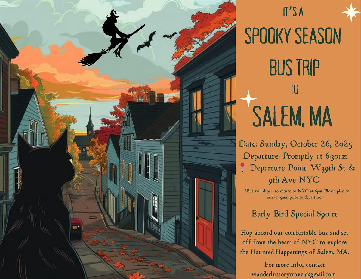 Spooky Season Bus Trip from NYC to Salem, MA 10/26, 26 October | Event in New York | AllEvents