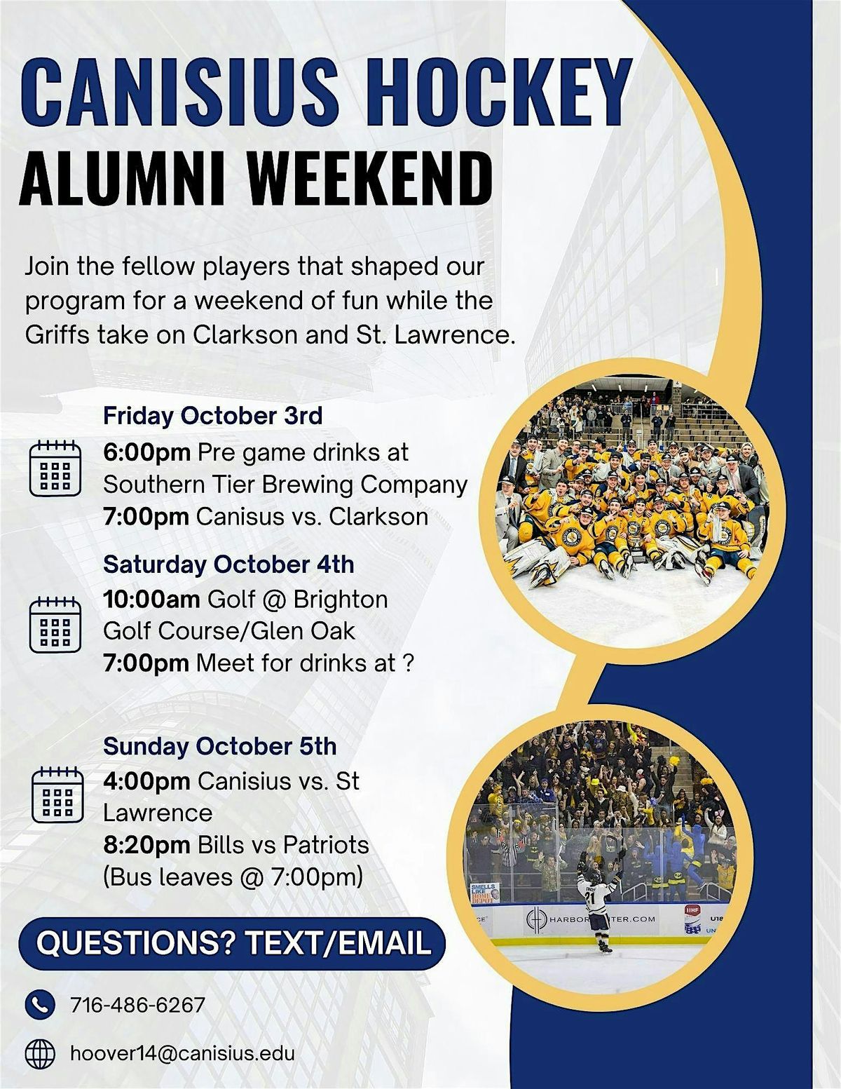 Canisius Hockey Alumni Weekend, 3 October | Event in Buffalo | AllEvents