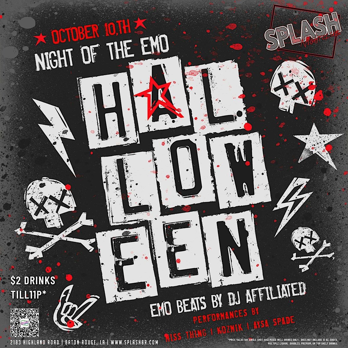 Night of the Emo Halloween - Fab Friday, 10 October | Event in Baton Rouge | AllEvents