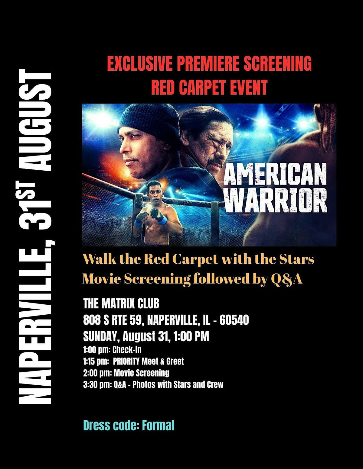 AMERICAN WARRIOR : VIP PREMIERE in NAPERVILLE - AUG 31, 2025, 31 August | Event in Naperville | AllEvents