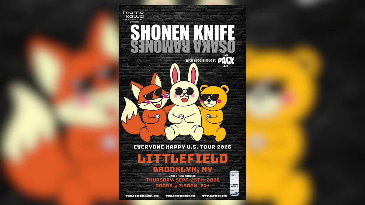 LPR PRESENTS: Shonen Knife w/ The Pack A.D., 25 September | Event in Brooklyn | AllEvents