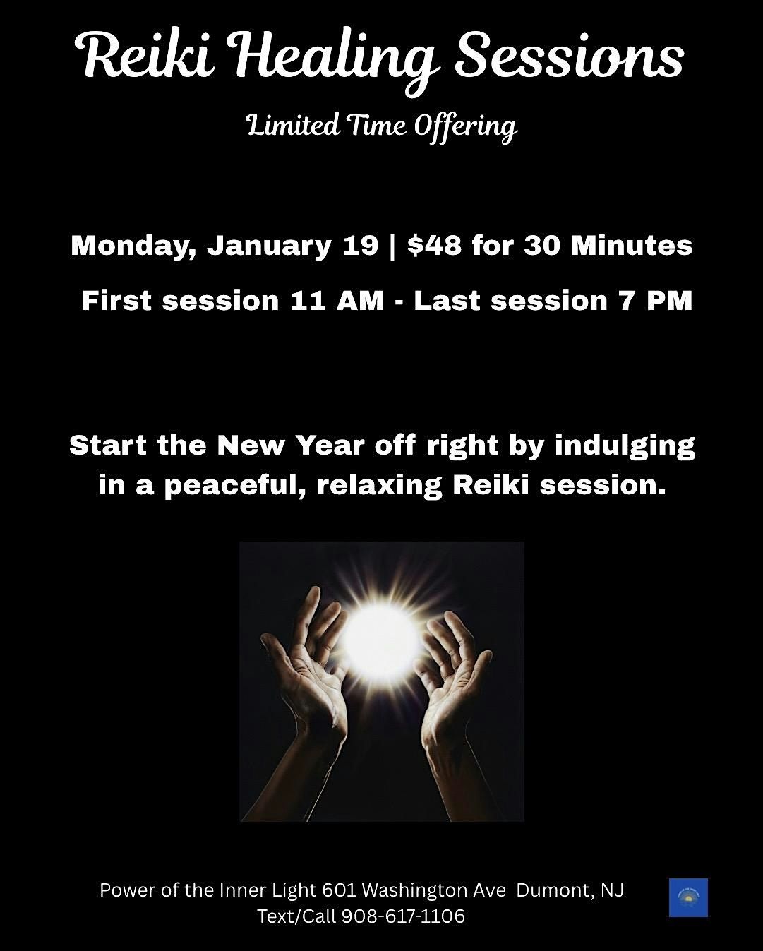 Limited Time Offering - Reiki Special, 19 January | Event in Dumont | AllEvents