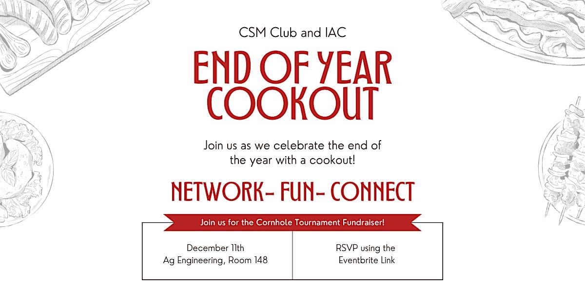 2025 Fall: CSM Club & IAC End of Year Cookout, 11 December | Event in Columbus | AllEvents