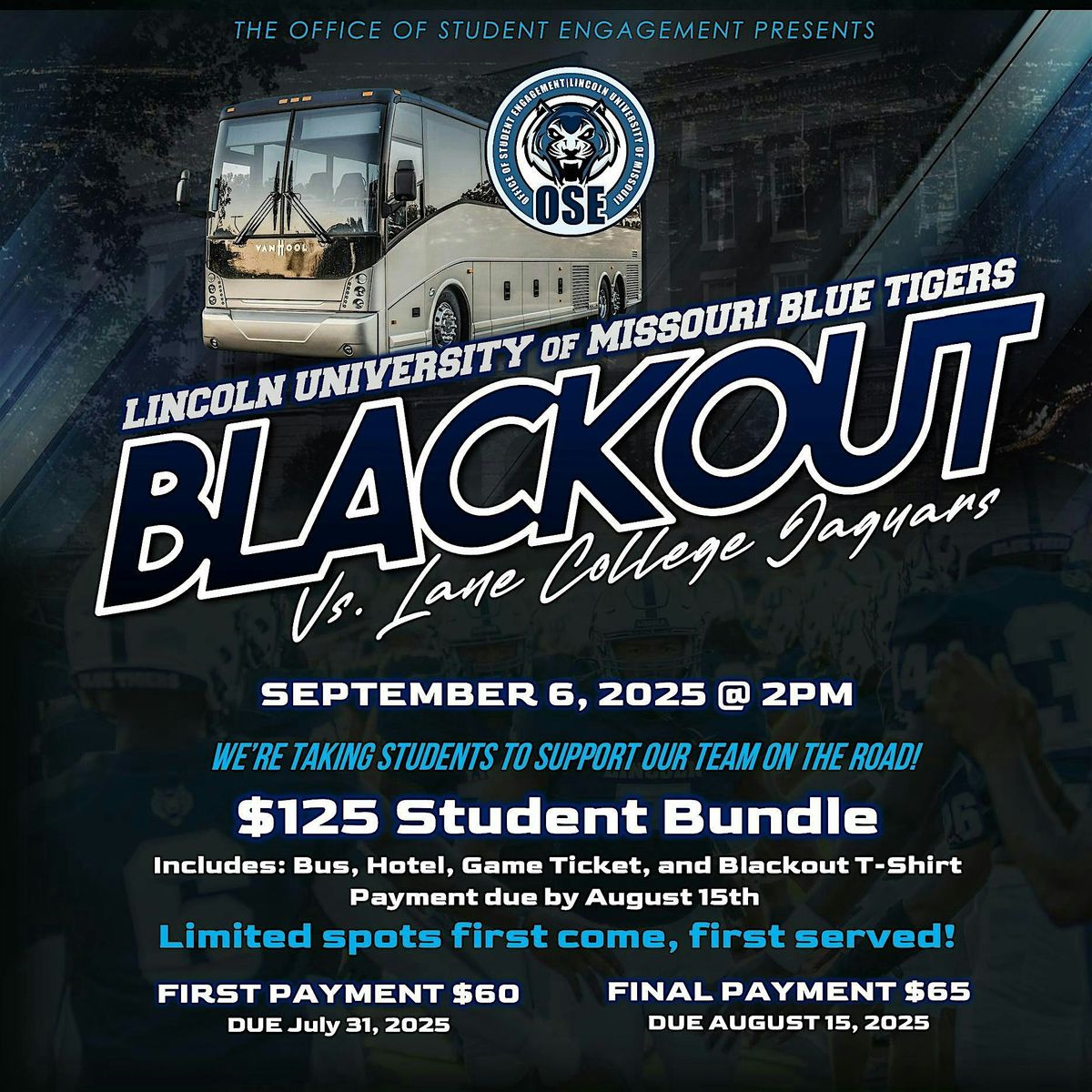 Black Out Lane: Lincoln University Student Spirit Trip, 5 September | Event in Jackson | AllEvents