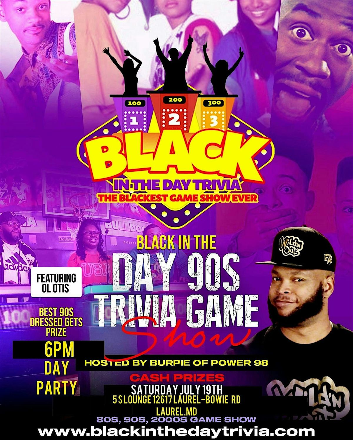 The Black In The Day 90s Trivia Game Show, 19 July | Event in Laurel | AllEvents