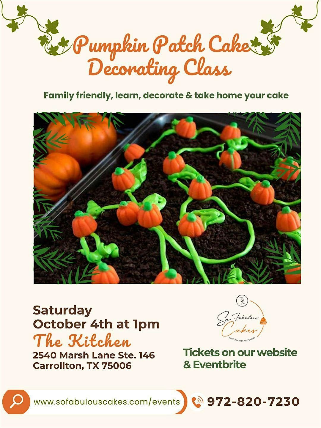 Pumpkin Patch Cake Class, 4 October | Event in Carrollton | AllEvents
