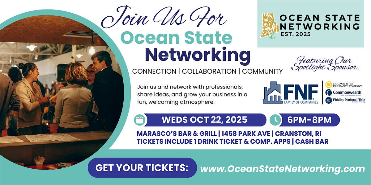 Ocean State Networking - October, 22 October | Event in Cranston | AllEvents