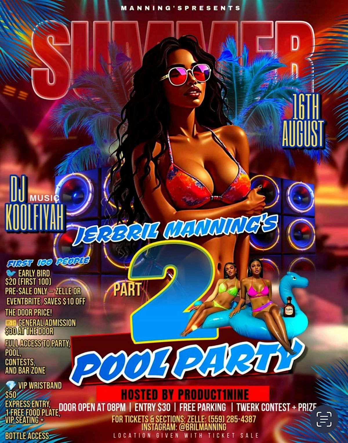 JerBril Manning’s Pool Party #2, 16 August | Event in Hanford | AllEvents