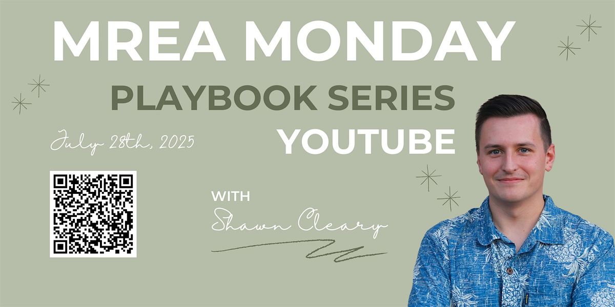 MREA Monday Playbook Series: YouTube, 28 July | Event in Charleston | AllEvents