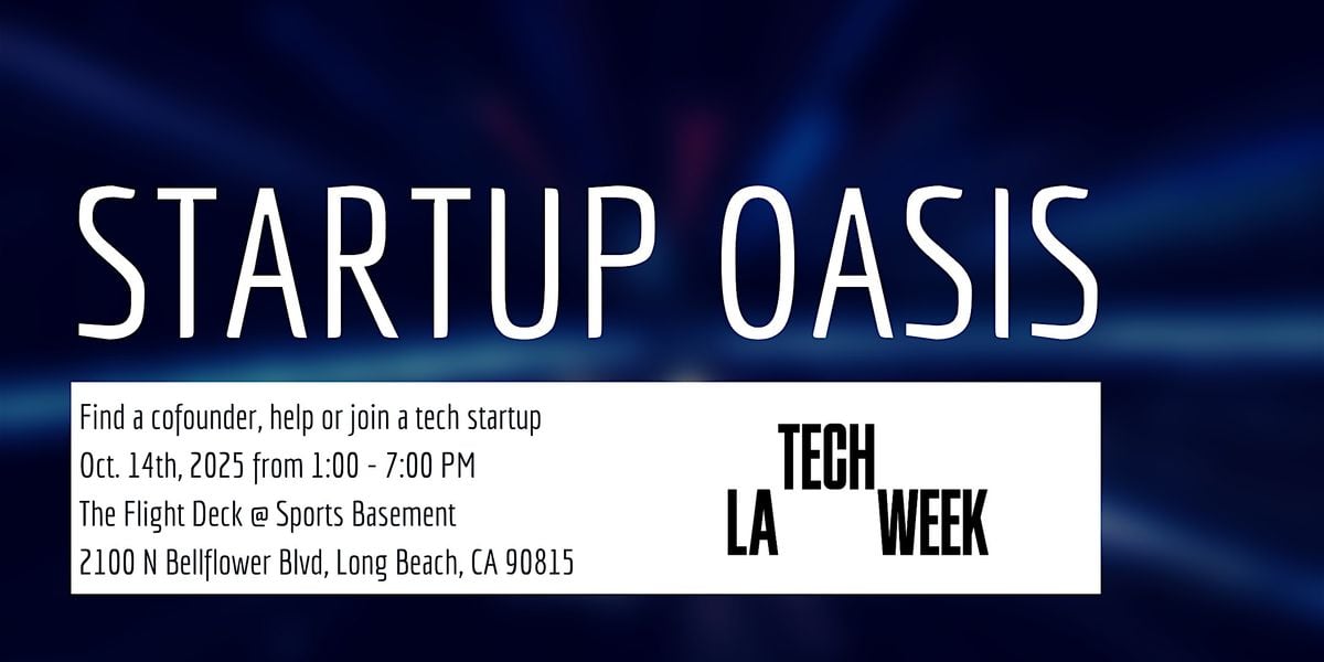 Find a Cofounder, Help or Join a Startup, 14 October | Event in Long Beach | AllEvents