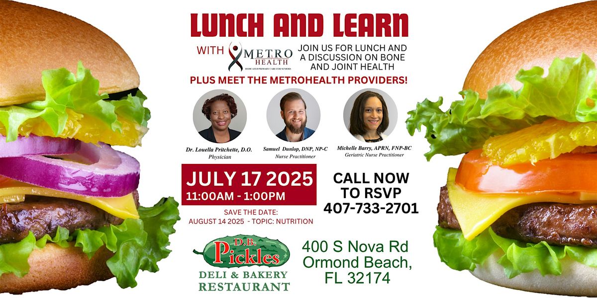 Free for Seniors Lunch & Learn with MetroHealth at DB Pickles, 17 July | Event in Ormond Beach | AllEvents
