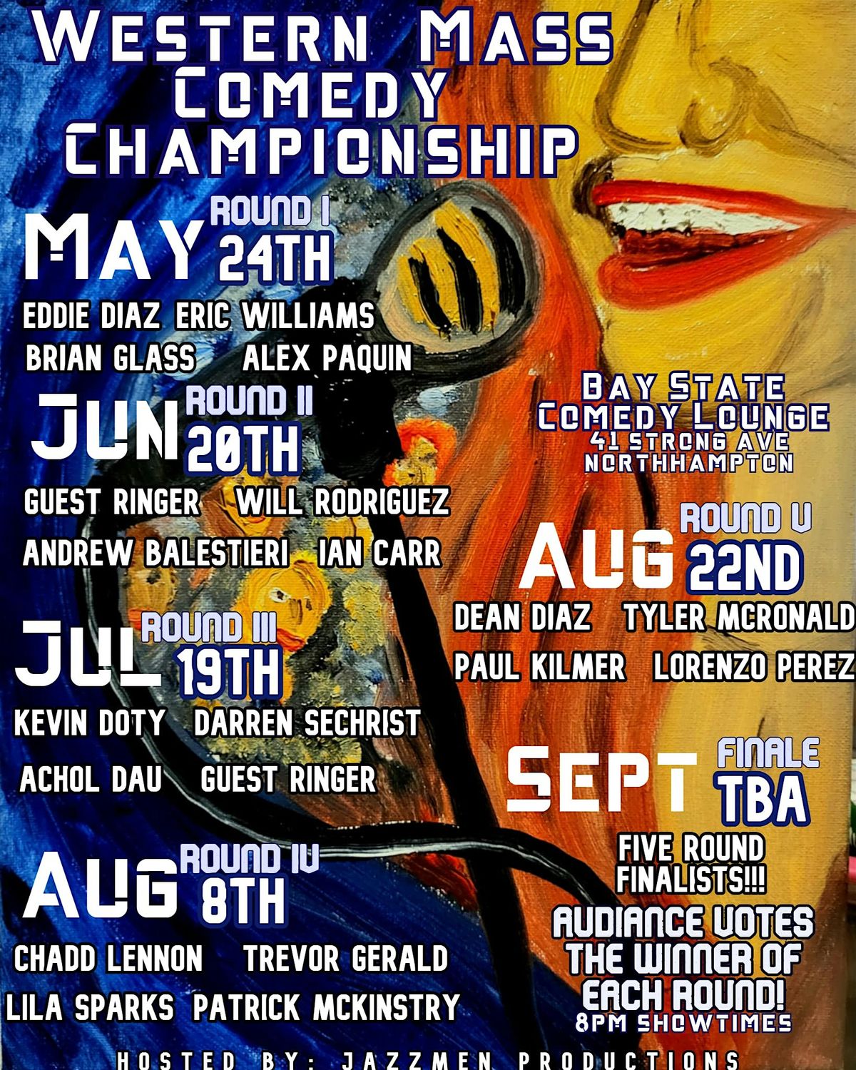 Western Mass Comedy Championship Round 4, 9 August | Event in Northampton | AllEvents