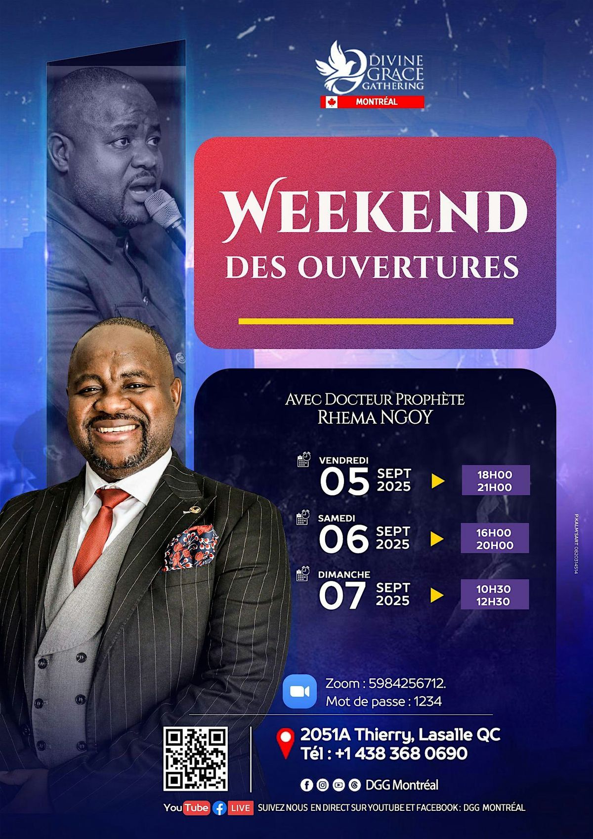 Weekend des ouvertures avec le Docteur Rhema Ngoy, 5 September | Event in Montréal | AllEvents