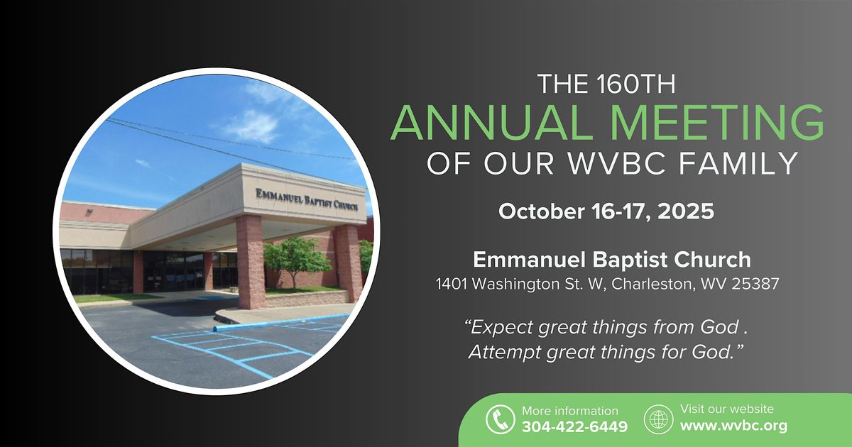 The 160th Annual Meeting of the West Virginia Baptist Convention, 16 October | Event in Oak Hill | AllEvents