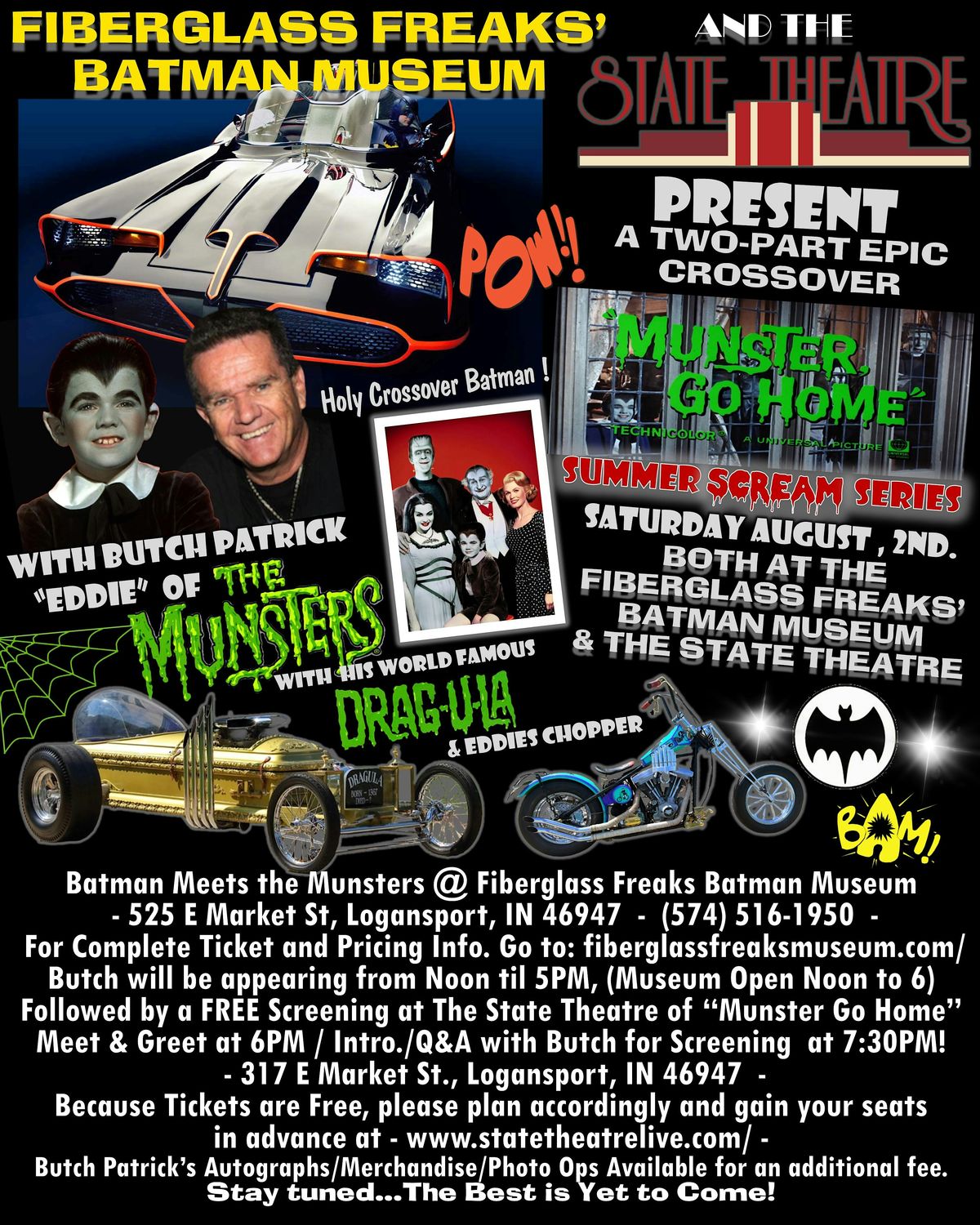 Butch Patrick & Free Movie Musters Go Home., 2 August | Event in Logansport | AllEvents