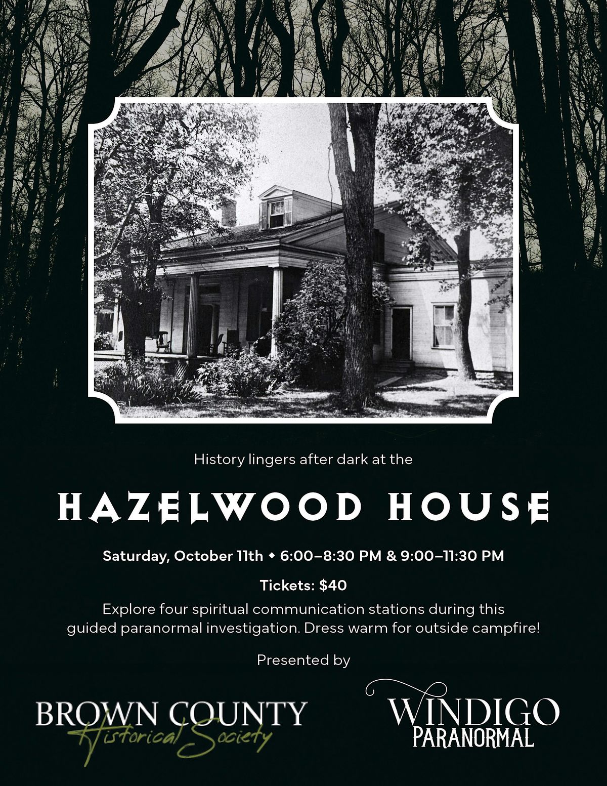Paranormal Night at Hazelwood, 11 October | Event in Green Bay | AllEvents