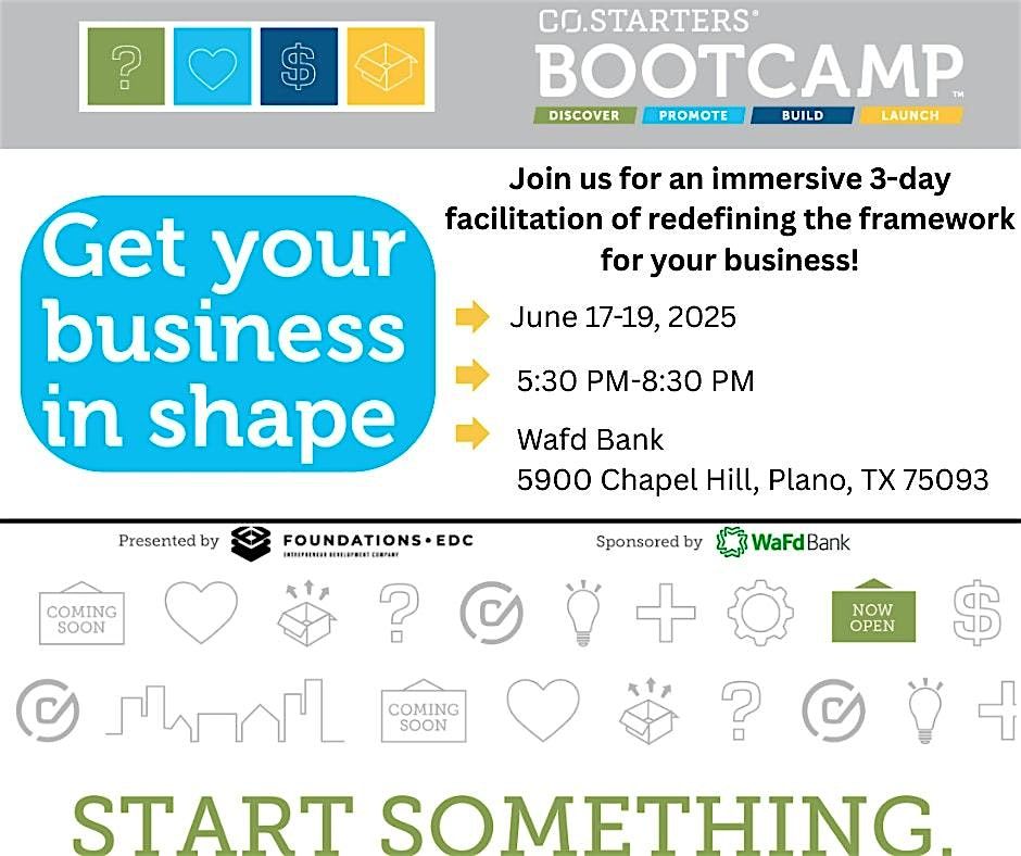 CO.STARTERS Entrepreneur Bootcamp, 17 June | Event in Plano | AllEvents