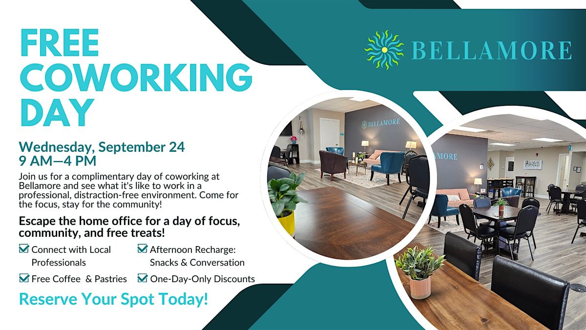 Free Coworking Day at Bellamore, 24 September | Event in Greer | AllEvents