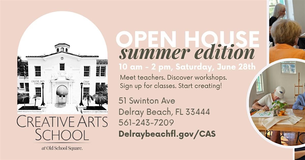 Creative To-Do List: #1 Try Something New – Creative Arts School Open House, 28 June | Event in Delray Beach