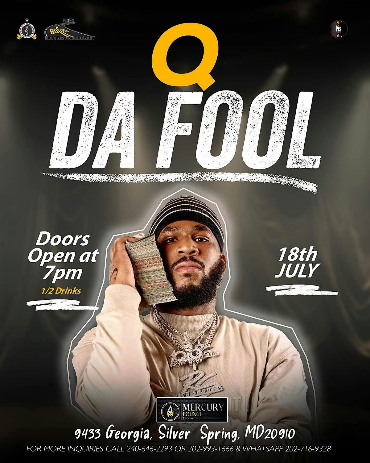 Q DA FOOL LIVE @ MERCURY LOUNGE IN SILVER SPRING, 18 July | Event in Silver Spring | AllEvents