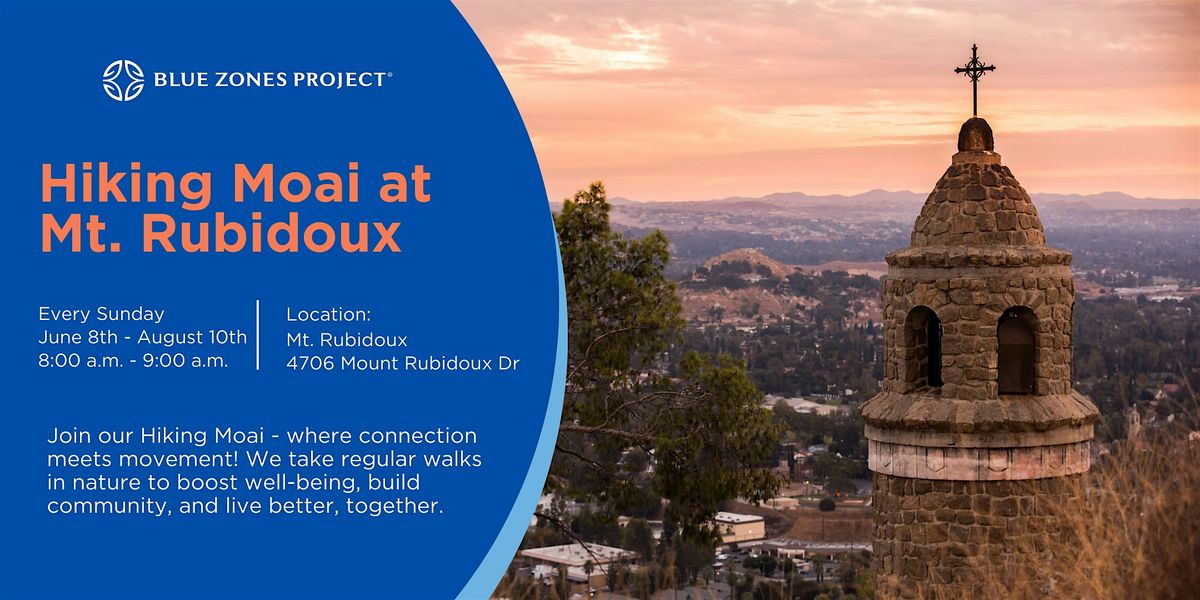 Blue Zones Project Riverside: Hiking Moai at Mt. Rubidoux, 8 June | Event in Riverside | AllEvents