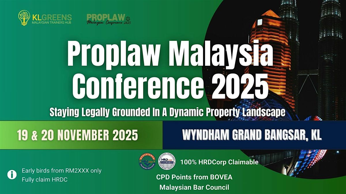 (HRDC Claimable) Proplaw Malaysia Conference 2025, 19 November | Event in Kuala Lumpur | AllEvents