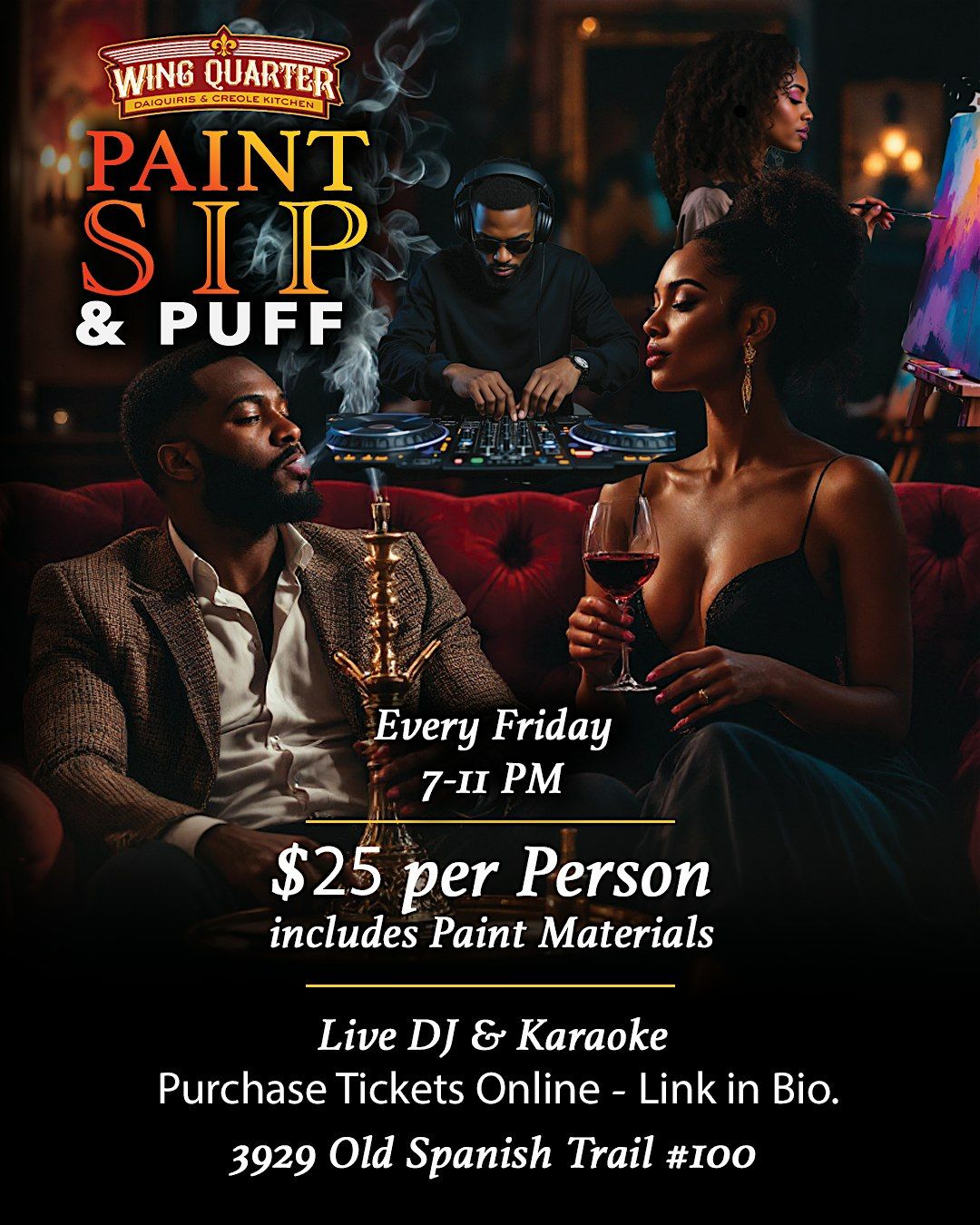 Paint, Sip & Puff, 15 August | Event in Houston | AllEvents