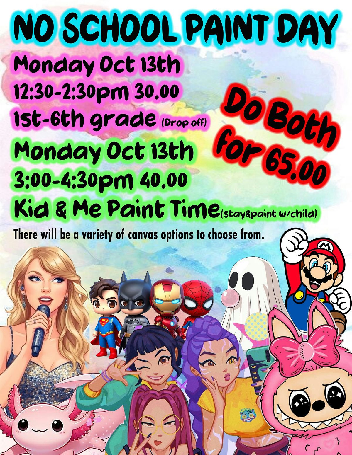 NO SCHOOL PAINT DAY EVENT, 13 October | Event in Springfield | AllEvents