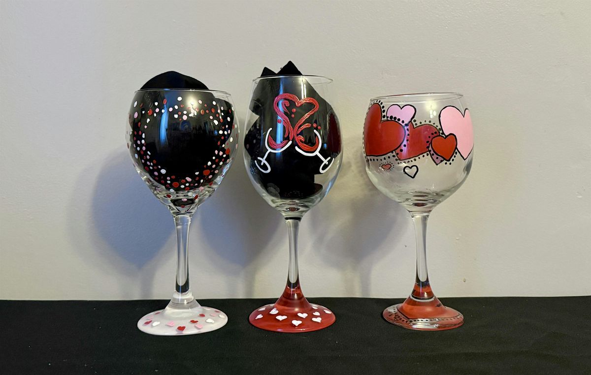 Valentines Wine Glass Paint and Sip at Hardwick Winery