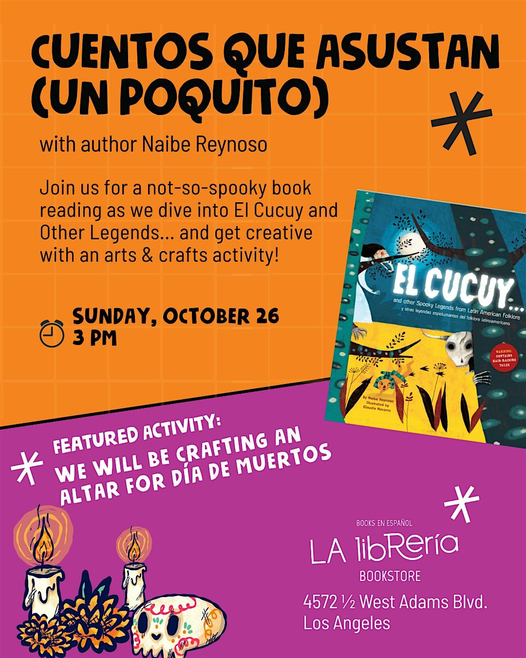 Cuentos que Asustan (Un Poquito), 26 October | Event in Los Angeles | AllEvents