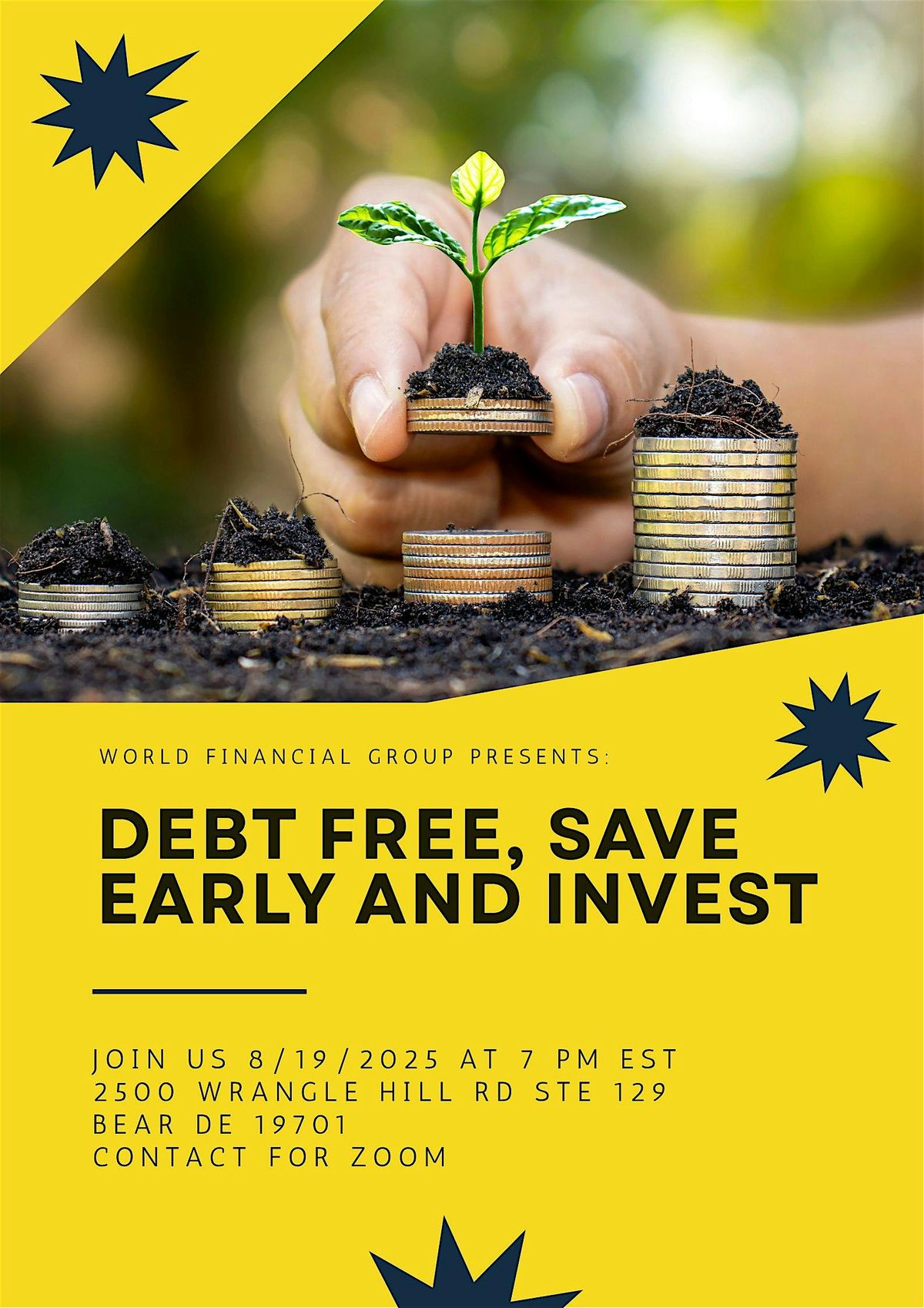 Debt Free, Save Early and Invest, 19 August | Event in Bear | AllEvents