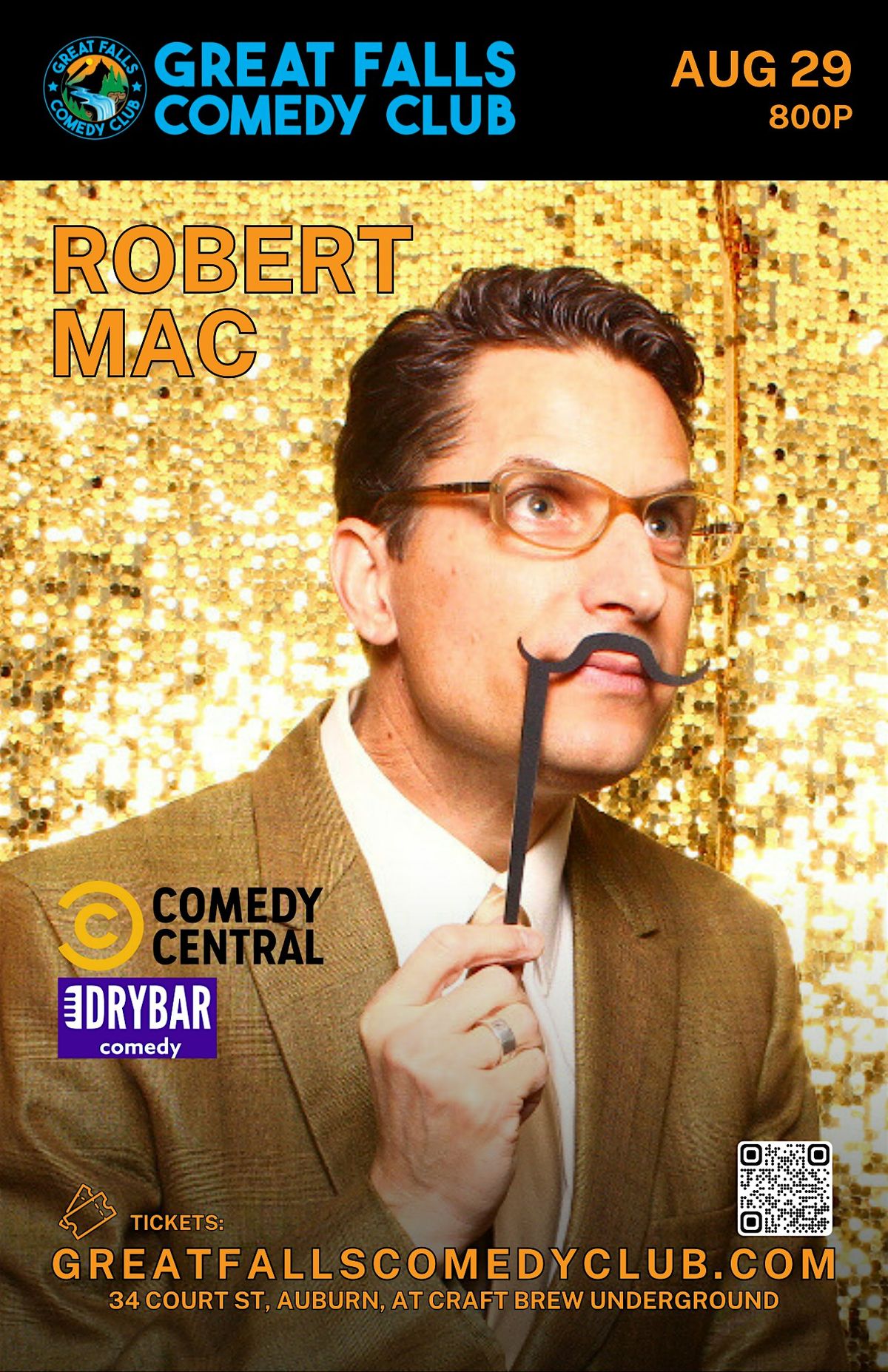 Robert Mac @ Great Falls Comedy Club, 29 August | Event in Auburn | AllEvents