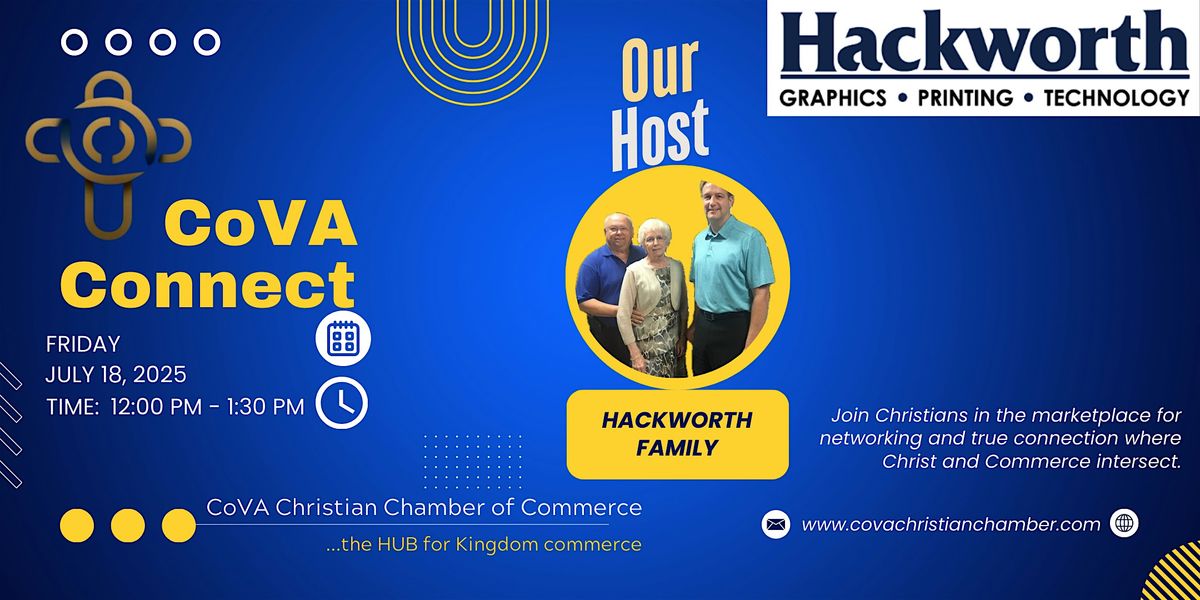 CoVA Connect hosted by The Hackworth Family, 18 July | Event in TBA | AllEvents
