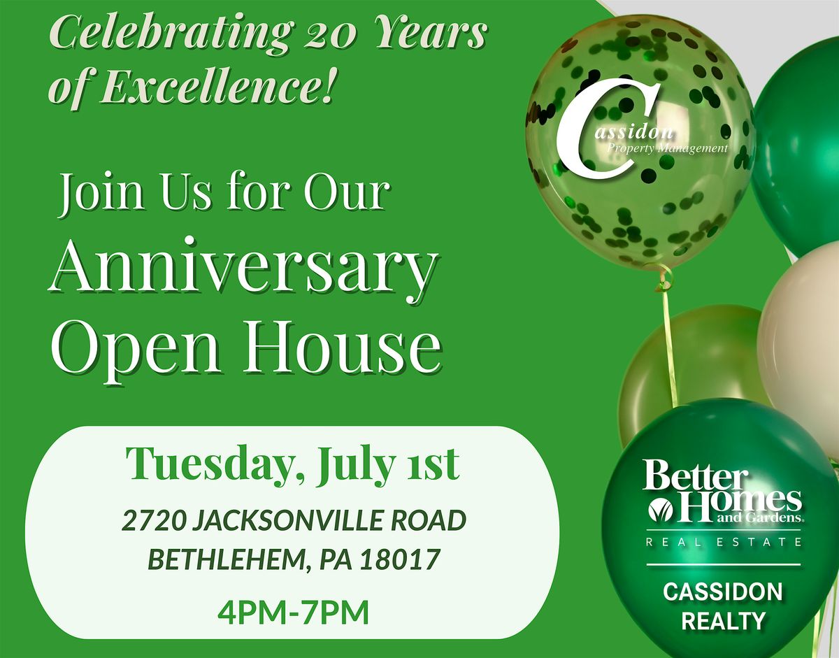 20th Anniversary Open House, 1 July | Event in Bethlehem | AllEvents
