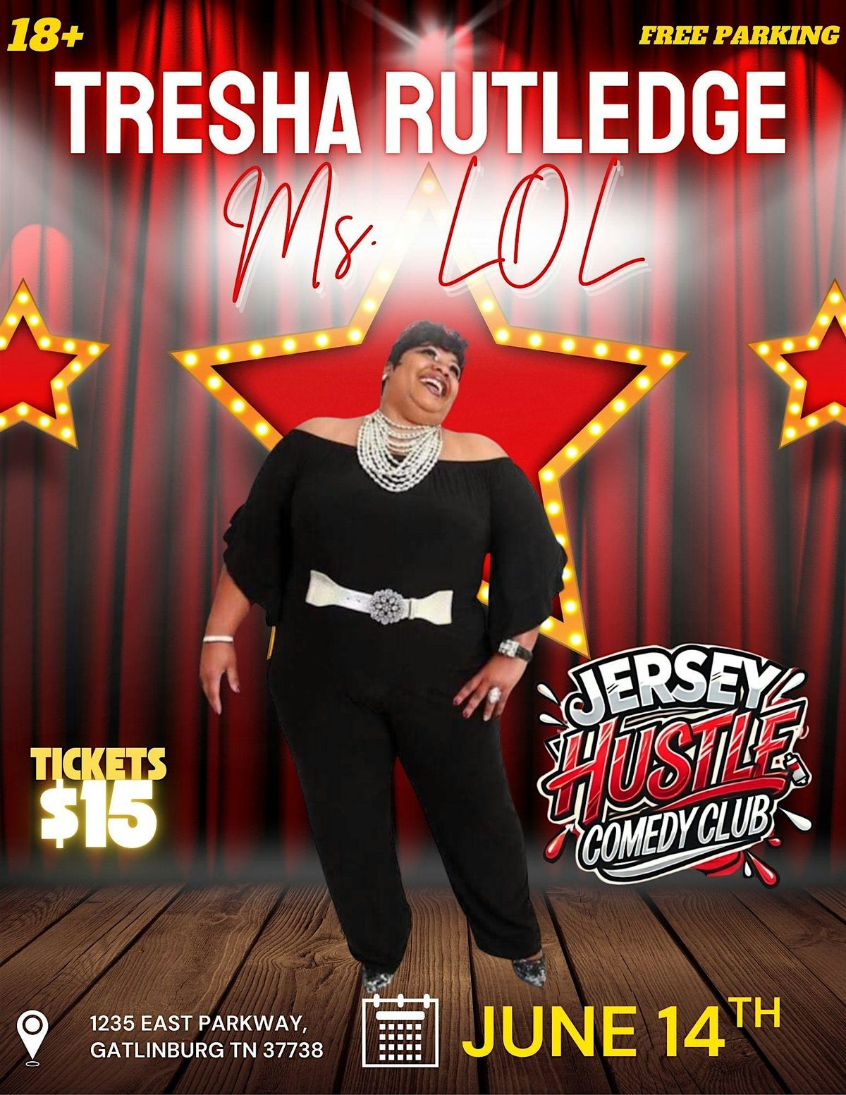 Tresha Rutledge, Ms. LOL Comedy Live @ Jersey Hustle Comedy Club, 14 June | Event in Gatlinburg | AllEvents