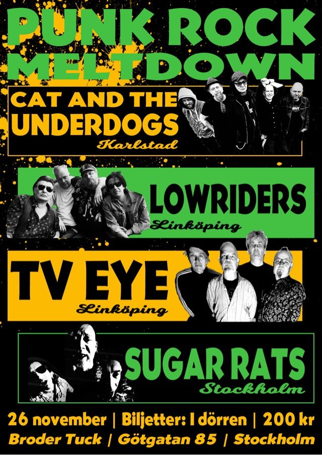Sugar Rats, Lowriders, TV Eye, Cat and the Underdogs, Brother Tuck Bar