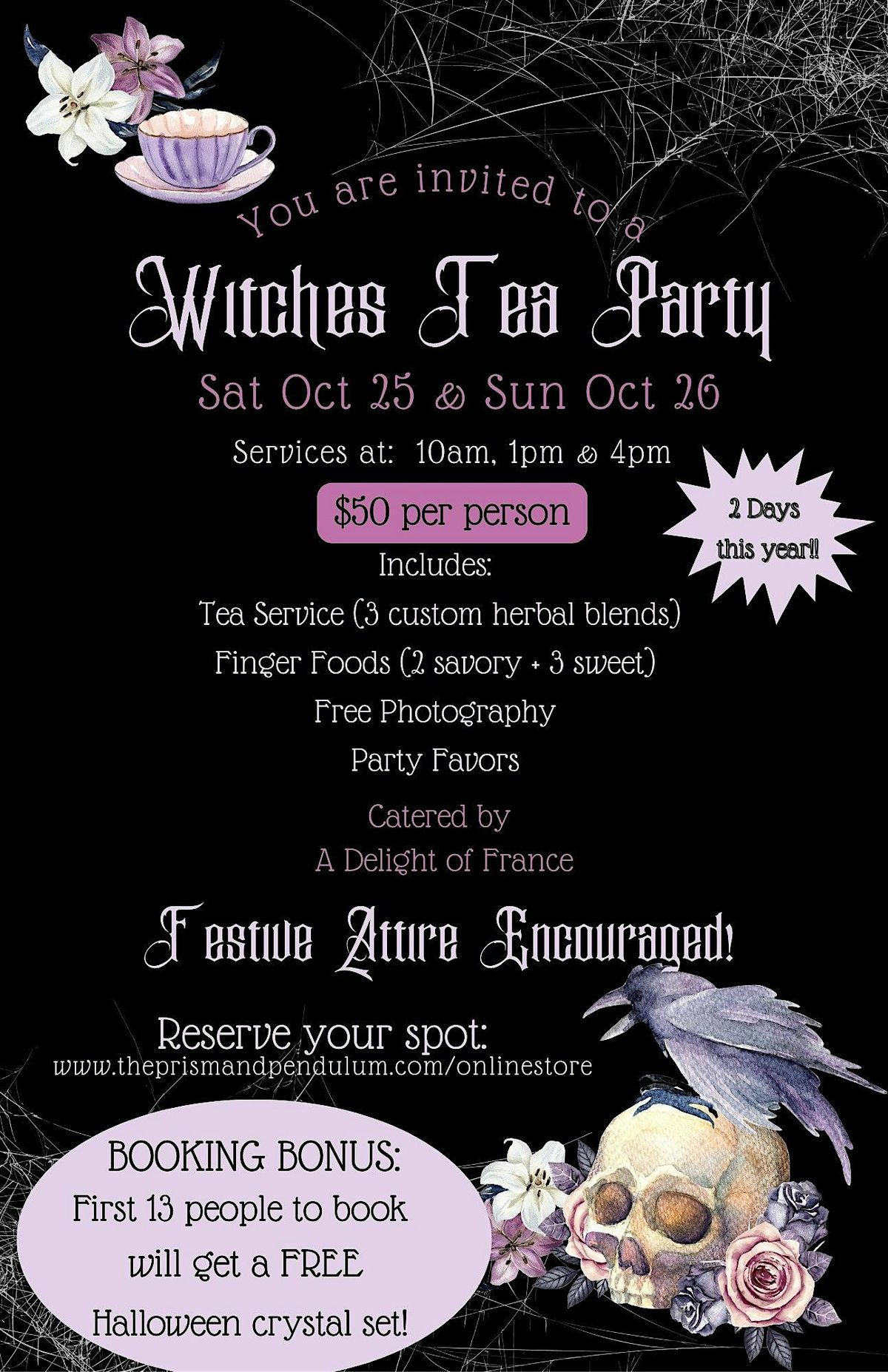 Witches Tea Party ($50) Multiple Tea Times!, 25 October | Event in Escondido | AllEvents