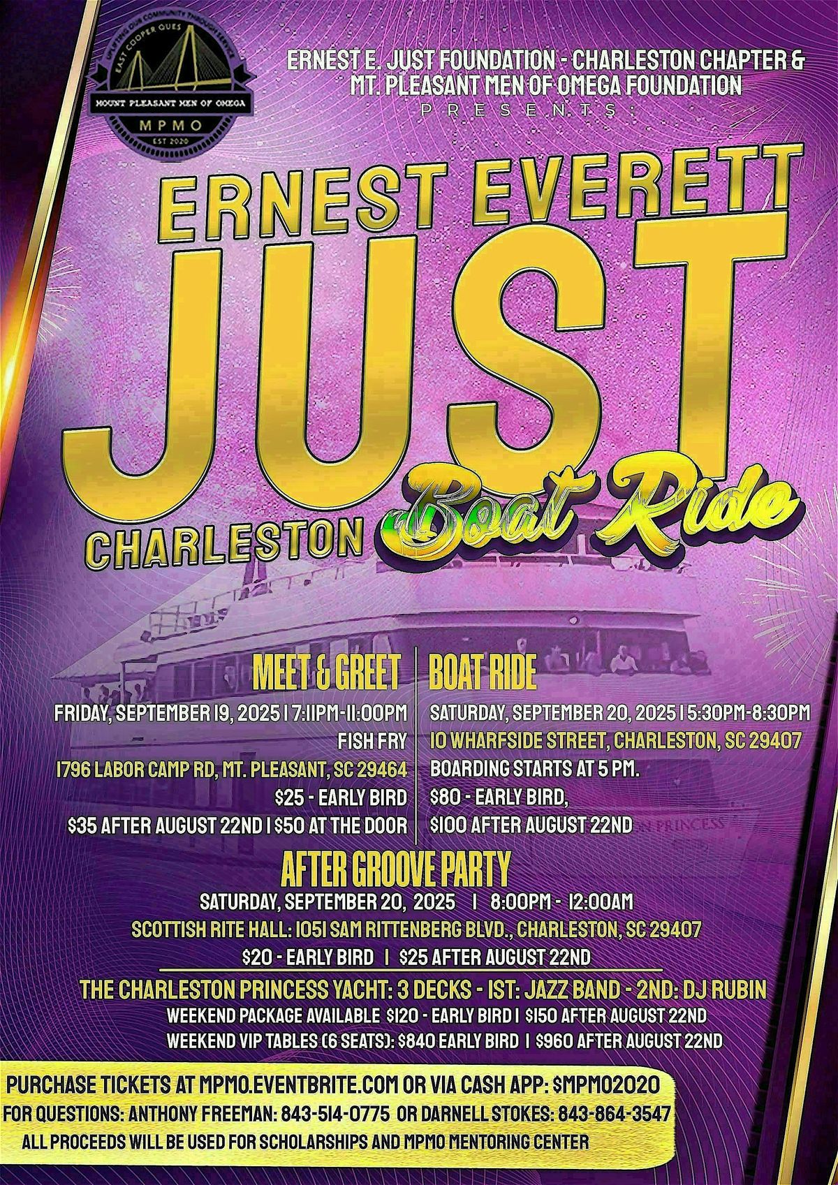 Ernest E. Just Charleston BoatRide 2025 - E. E.Just Fdn & MPMO, 20 September | Event in Charleston | AllEvents