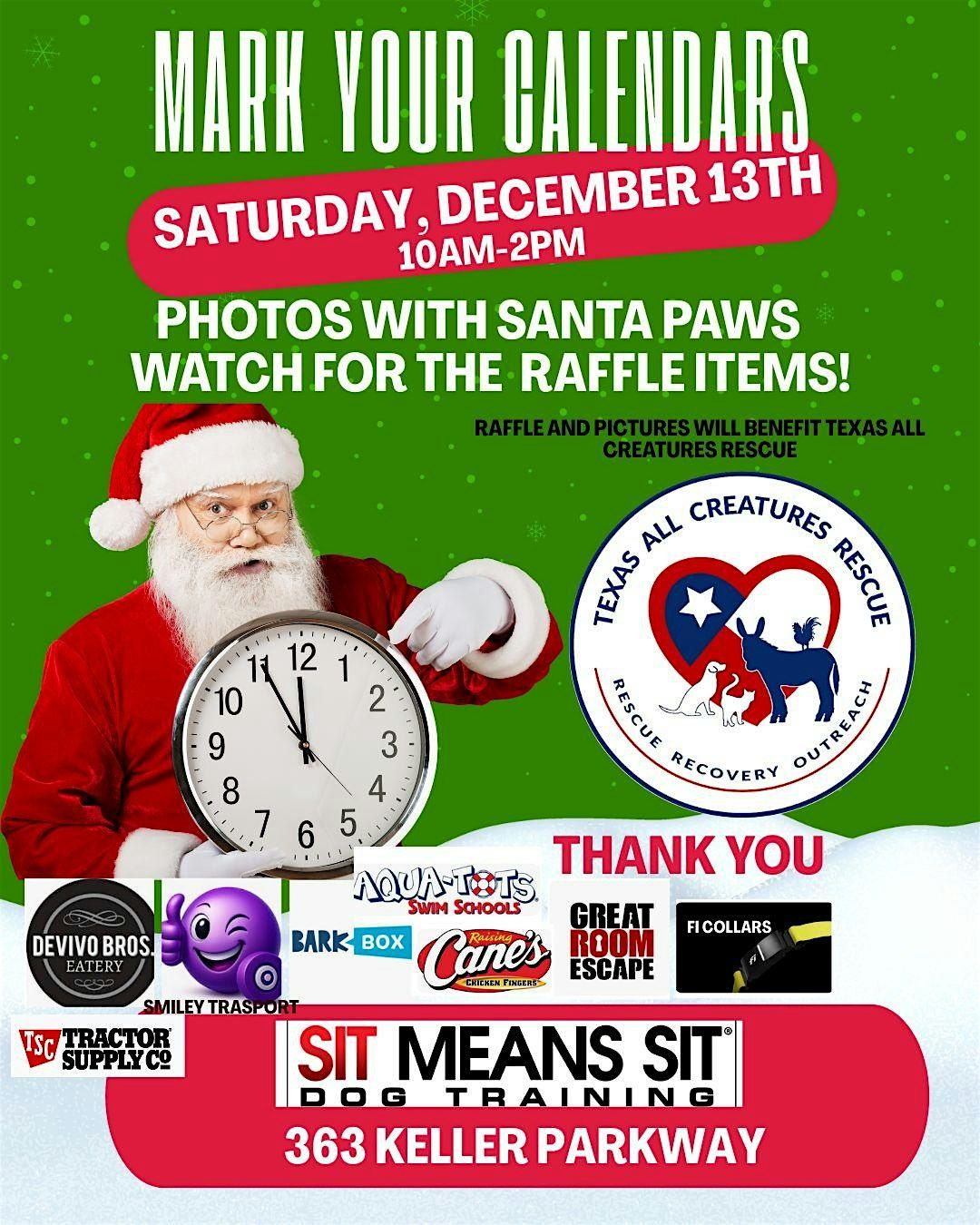 Santa Paws and Raffles, 13 December | Event in Keller | AllEvents