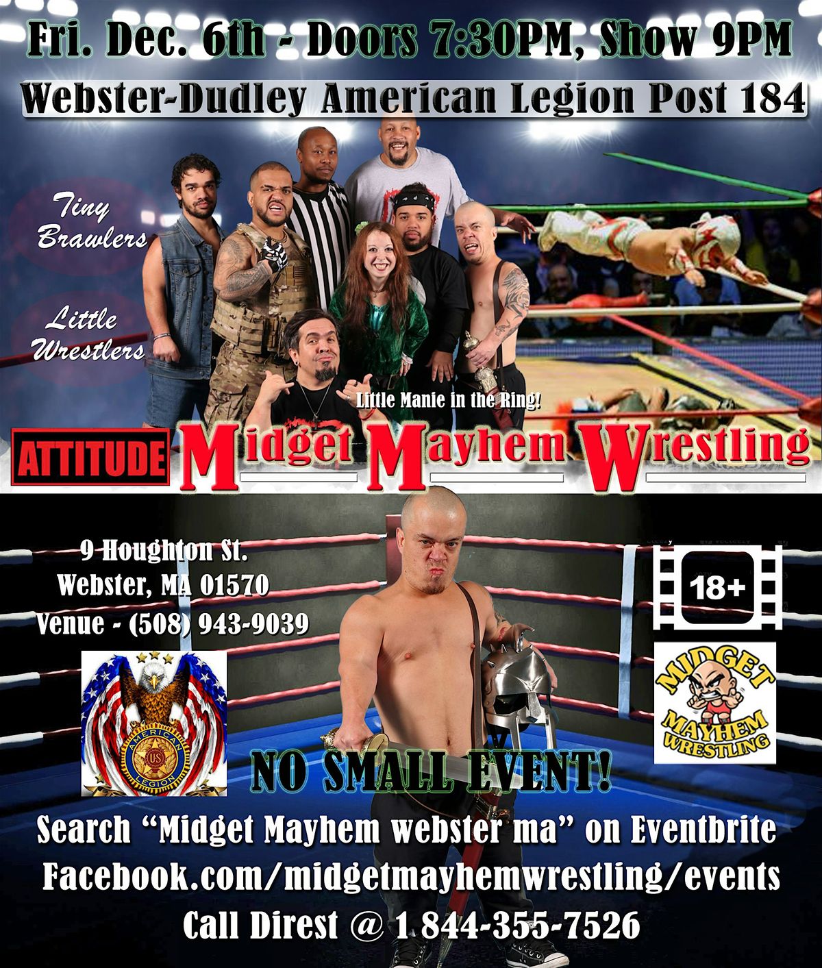 Midget Mayhem / Little Mania Wrestling Goes Wild!  Webster MA 21+, 11 June | Event in Webster | AllEvents