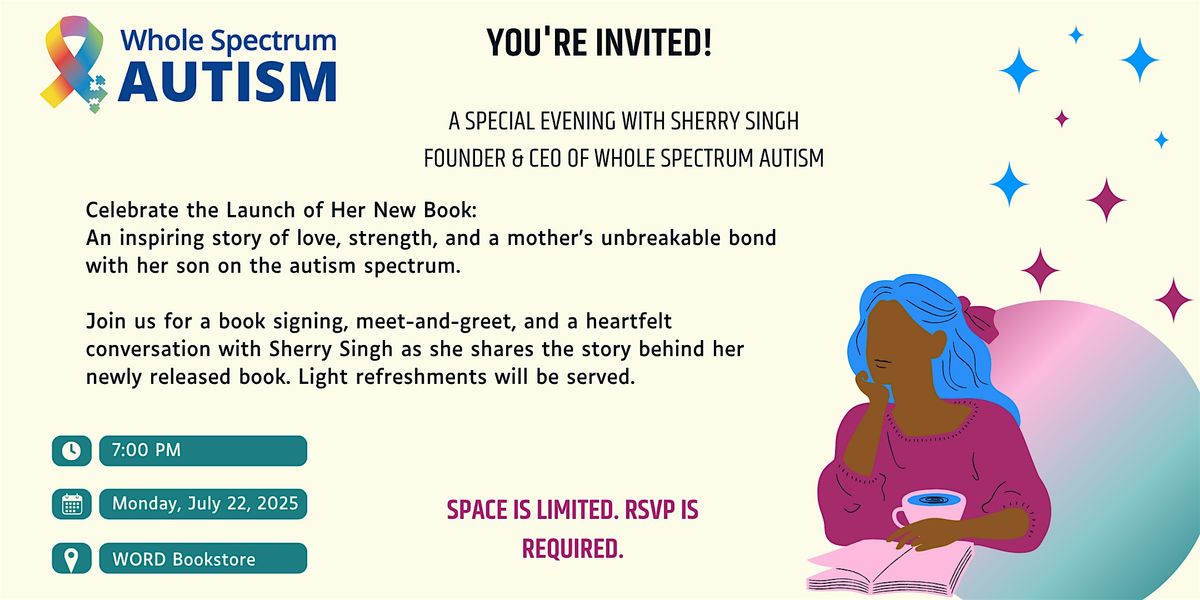 Love, Autism & Survival: Sherry Singh’s Book Launch, 22 July | Event in Jersey City | AllEvents