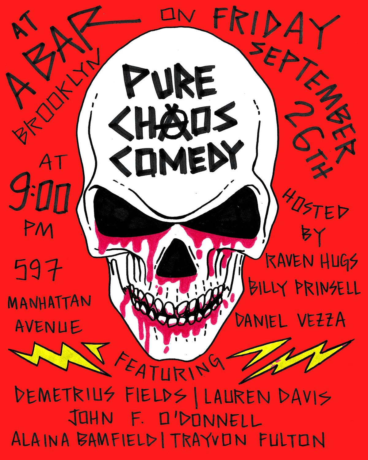 Pure Chaos Comedy at A Bar Brooklyn, 26 September | Event in Brooklyn | AllEvents