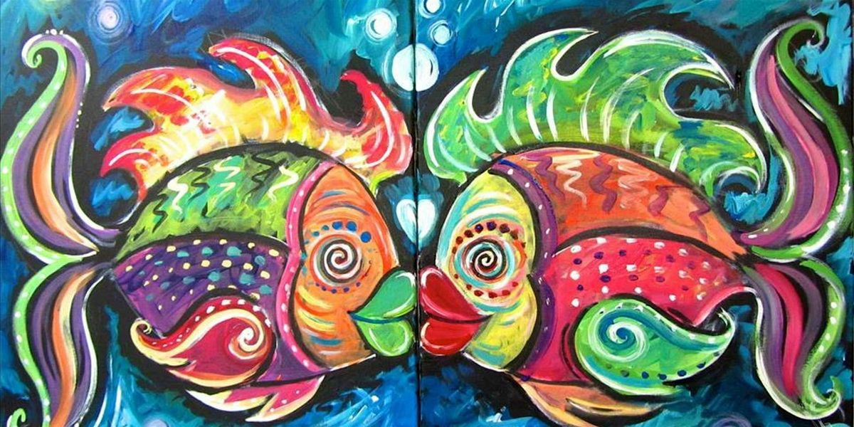 Two Fish Sharing Love - Paint and Sip by Classpop!™, 19 July | Event in Baytown | AllEvents